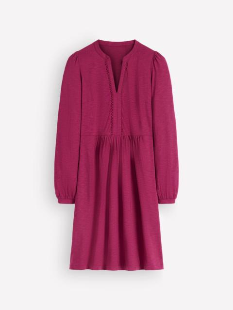 BODEN Naomi Relaxed Jersey Dress-Beet Red