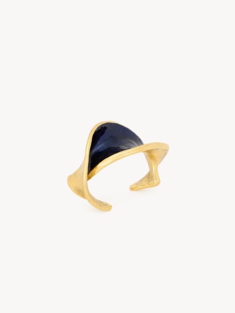 SAINT LAURENT WAVY CUFF IN ENAMEL AND BRASS