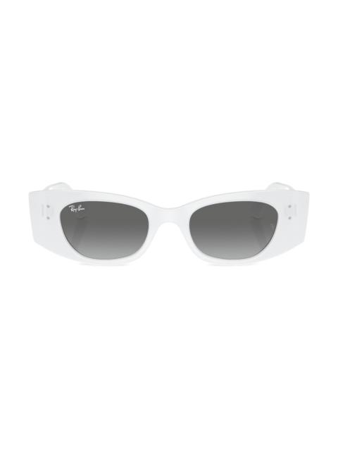 Ray-Ban Women's RB4427 Kat 49MM Rectangular Sunglasses - White Grey Gradient