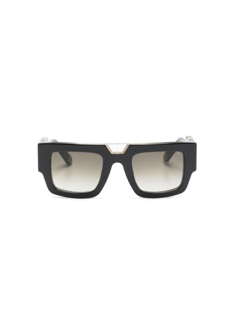 PHILIPP PLEIN logo-lettering rectangle-frame sunglasses