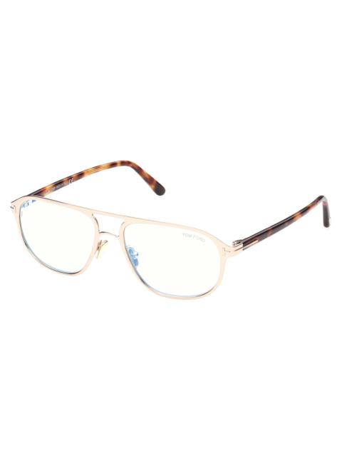 TOM FORD Men's Blue Filter 55MM Navigator Sunglasses - Shiny Rose Gold