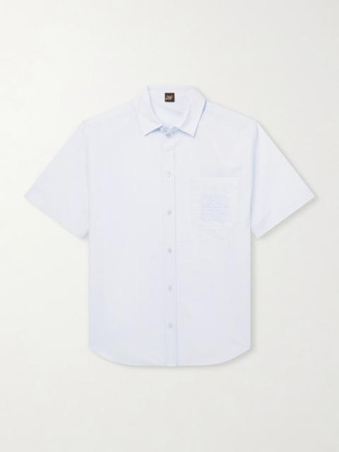 Loewe + Paula's Ibiza Logo-Embroidered Cotton-Blend Shirt Blue