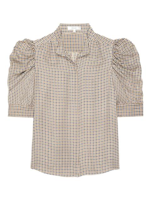 FRAME houndstooth puff-sleeve top
