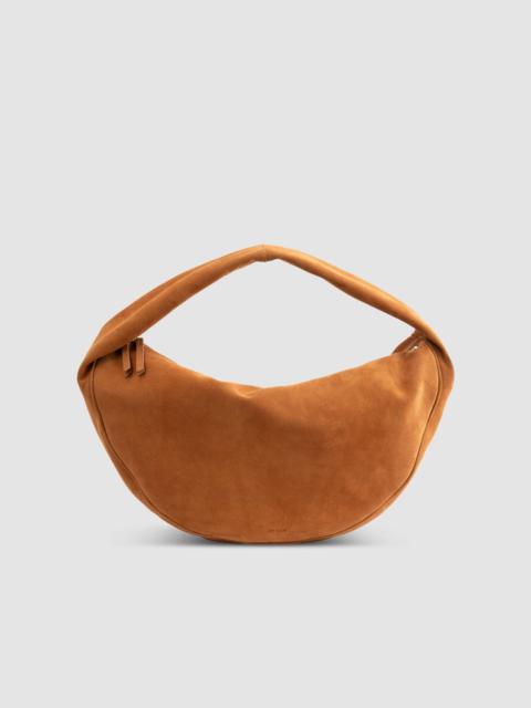 BY FAR Maxi Cush Summer Tan Suede Leather Shoulder Bag