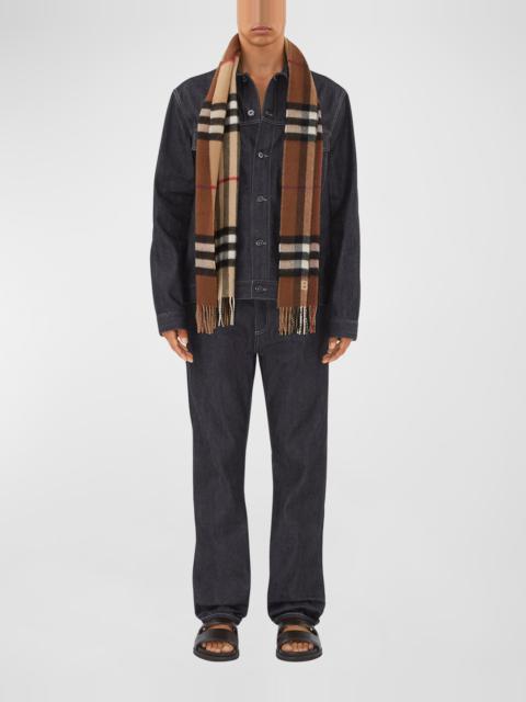 Men's Cashmere Check Scarf