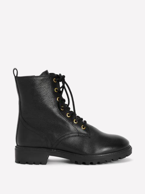BODEN Alex Lace Up Ankle Boots-Black Tumbled Leather