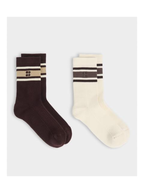 Sweaty Betty Lifestyle Ribbed Crew Sock 2 Pack