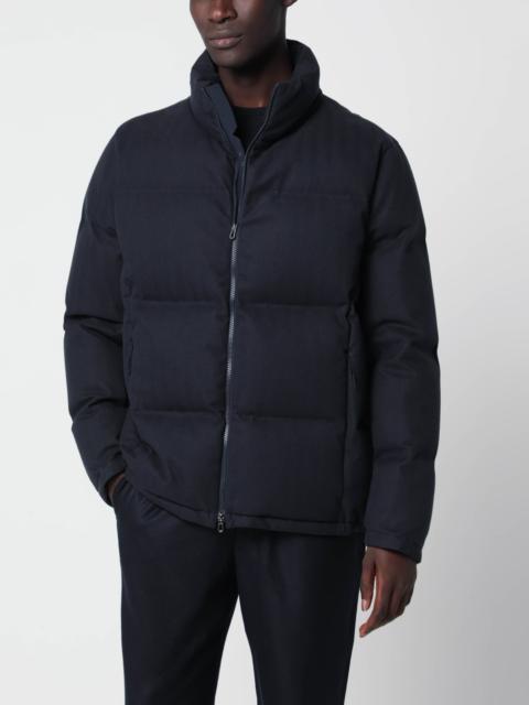 SEASE Navy Blue Tribeca Cotton and Cashmere Down Jacket