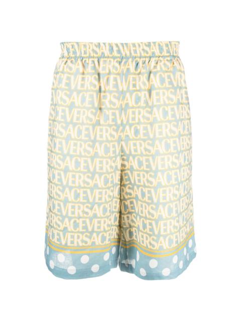 Versace Allover-print linen shorts