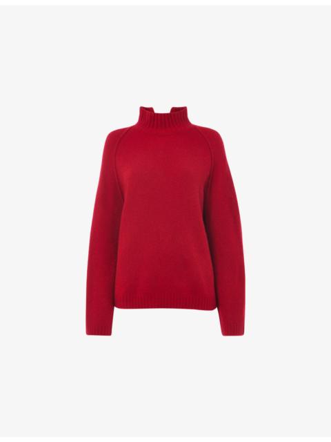 WHISTLES Funnel-Neck Relaxed-Fit Knitted Jumper
