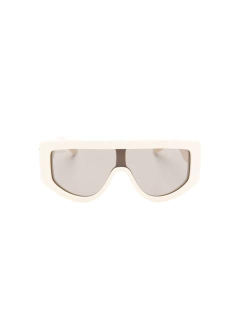 GUCCI oversized-frame lgo sunglasses