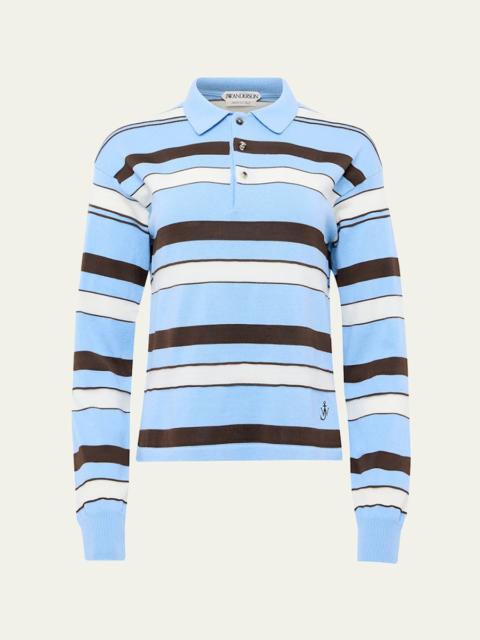 JW Anderson Striped Knit Rugby Polo Shirt