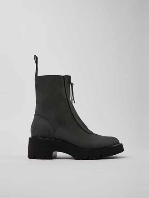 CAMPER Milah Gray Nubuck Mid Boots for Women.