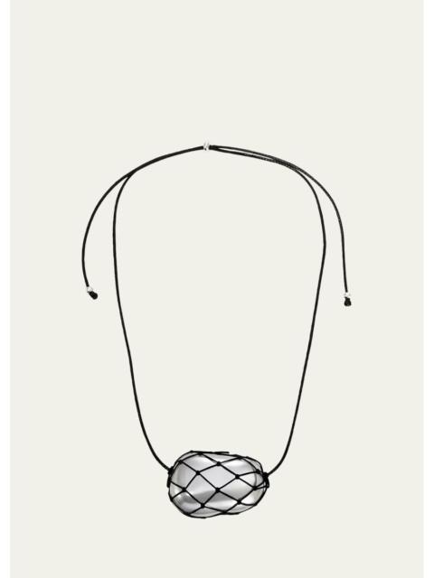 HEAVEN MAYHEM Julia Net Necklace, Silver