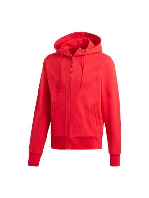 Men's Y-3 Solid Color Casual Hooded Zipper Jacket Red GK4482