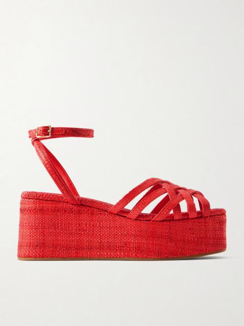 LOEFFLER RANDALL Channing Raffia Platform Sandals