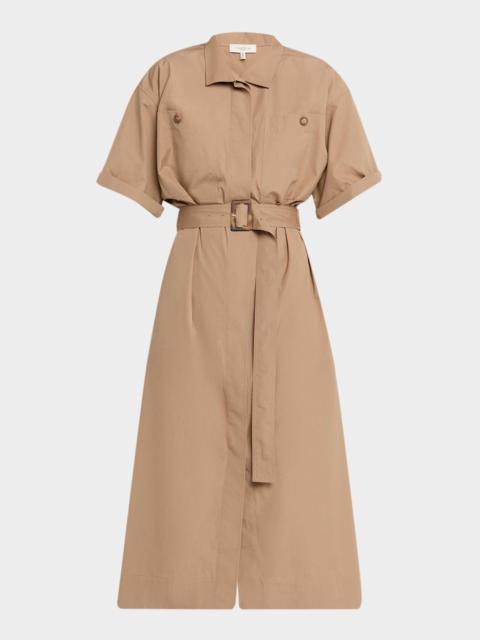 Lafayette 148 New York Belted Cotton Midi Shirtdress