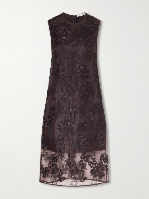 CECILIE BAHNSEN Cbdevin Embroidered Rosette Organza Midi Dress