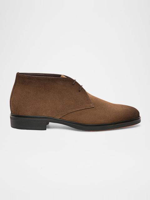 Santoni Men's Easy Suede Derby Shoes