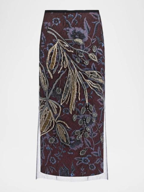 DIANE VON FURSTENBERG Gramercy Layered Floral Midi Skirt