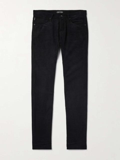 Slim-Fit Straight-Leg Cotton-Blend Corduroy Trousers