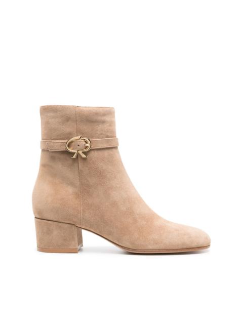 Ribbon 45mm suede ankle boots