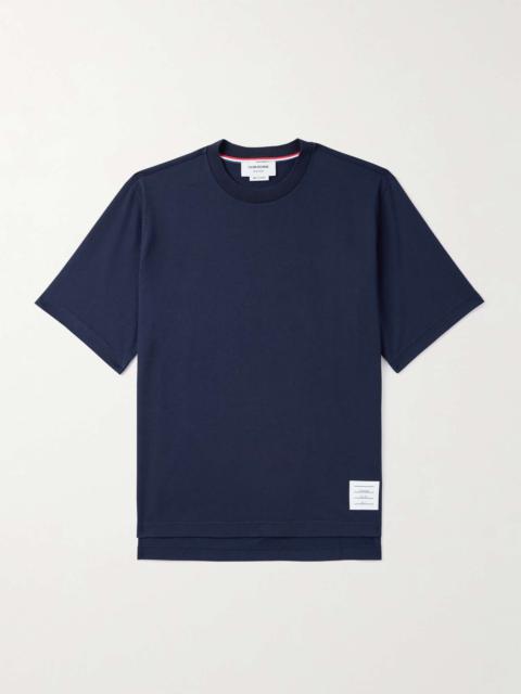 Thom Browne Logo-Appliquéd Striped Cotton-Jersey T-Shirt