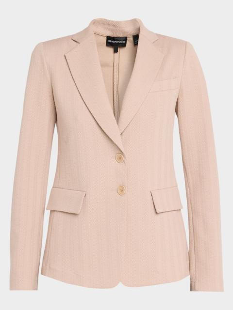 EMPORIO ARMANI Chevron Jersey Single-Breasted Jacket