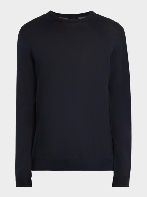 GIORGIO ARMANI Men's Silk-Cotton Crew Sweater