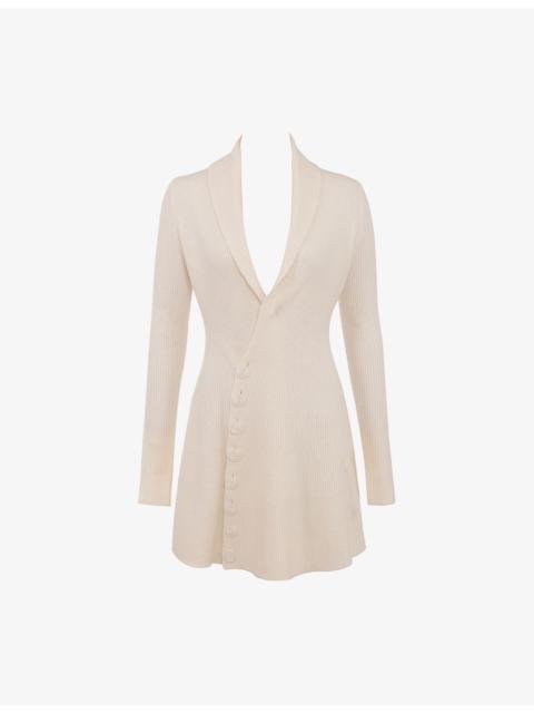 House of CB Ayla Asymmetric Wool-Blend Mini Dress