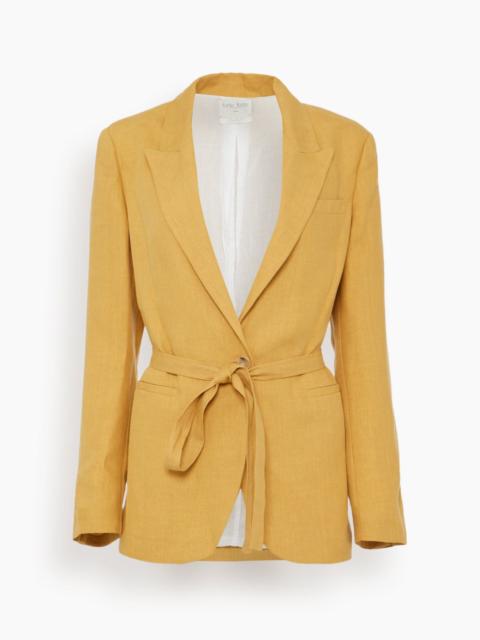forte_forte Chic Linen Canvas Belted Jacket in Grano