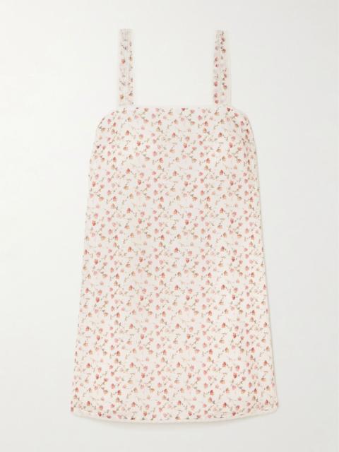POSSE Charlotte lace-trimmed floral-print cotton mini dress Multi