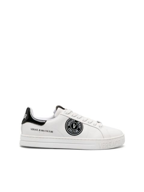 VERSACE JEANS COUTURE logo-patch leather low-top sneakers