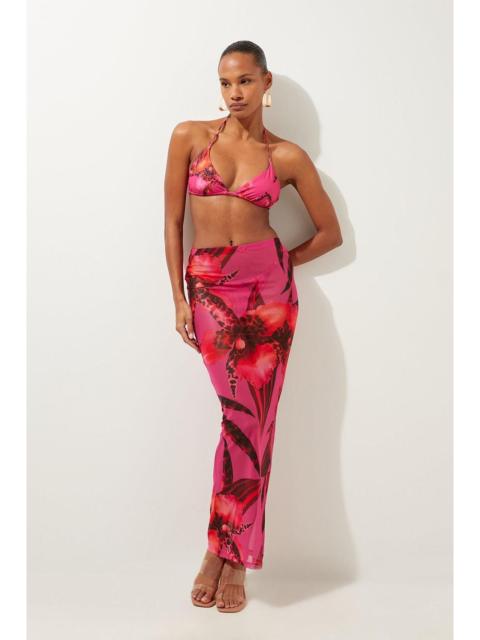 KAREN MILLEN Abstract Floral Print Beach Maxi Skirt