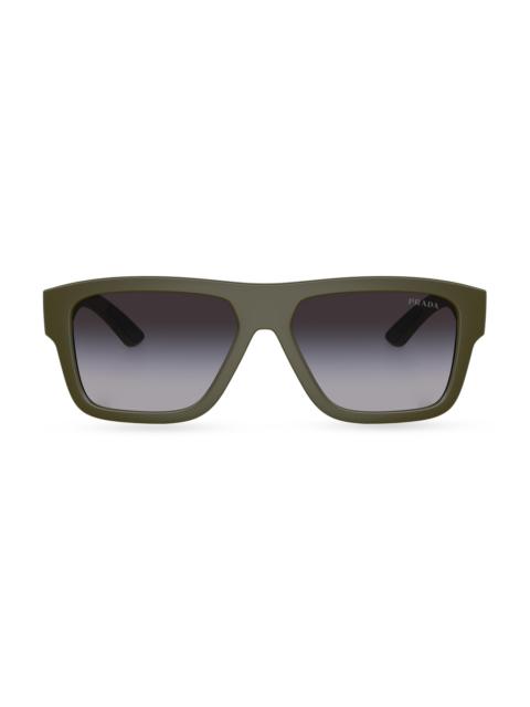 Prada Men's PS 04ZS 56MM Square Sunglasses - Olive Green Grey Gradient