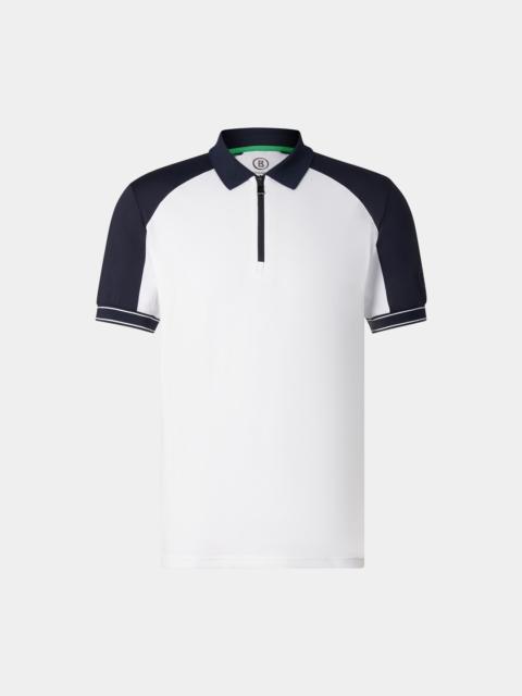 BOGNER Fabius functional short-sleeved top in White/navy blue