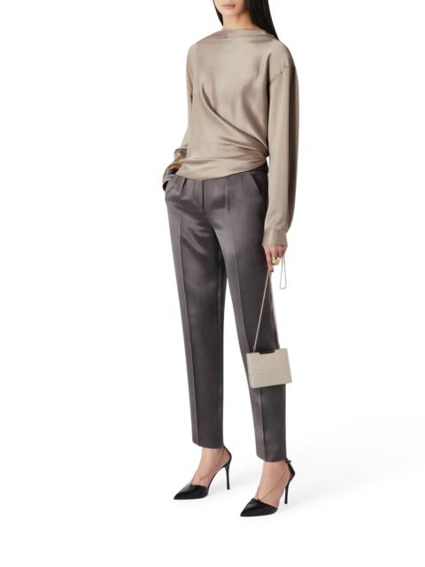 STRAIGHT TROUSERS IN WASHED SILK