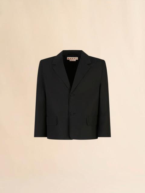 Marni BLACK POPLIN SINGLE-BREASTED BOXY JACKET