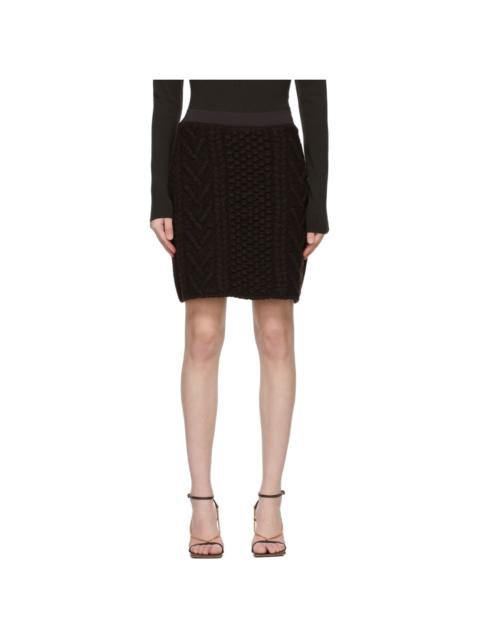 Bottega Veneta Brown Knit Wool Skirt