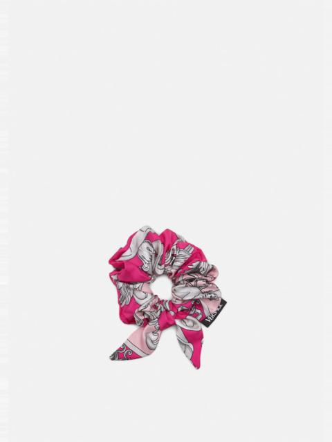 VERSACE Sliver Baroque Silk Scrunchie