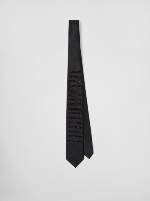 Prada Embroidered satin tie