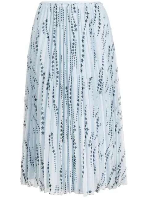 star-print pleated skirt