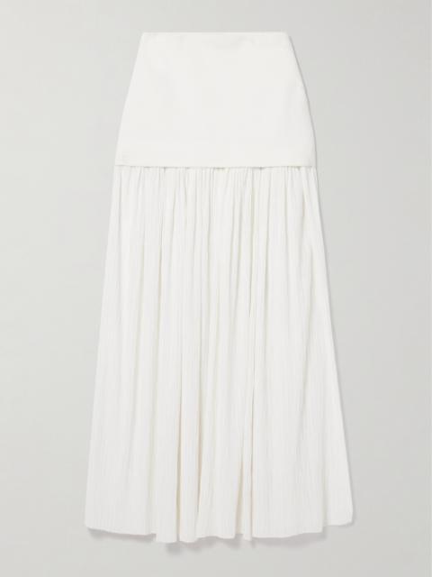 Proenza Schouler Paige Pleated Crepon And Stretch-knit Maxi Skirt