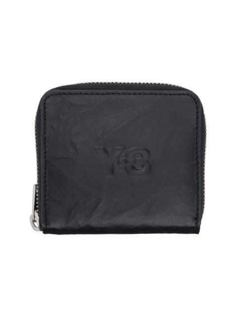 Y-3 Black Crinkle Leather Wallet