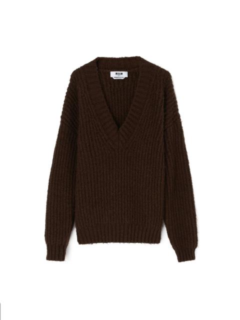 Blended wool v-neck sweater "Warm Winter"