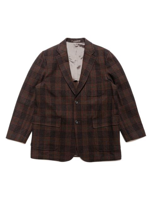 BEAMS PLUS 3B Box-Fit Jacket Wool Plaid Brown