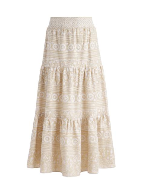 Alice + Olivia REISE TIERED MIDI SKIRT