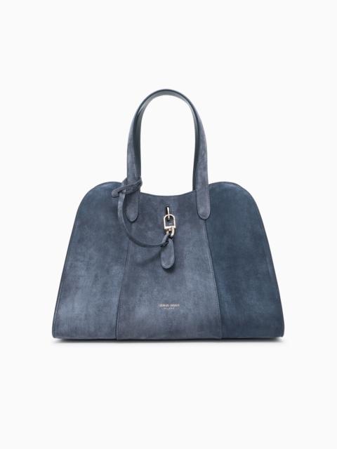 GIORGIO ARMANI LARGE SUEDE TOTE BAG