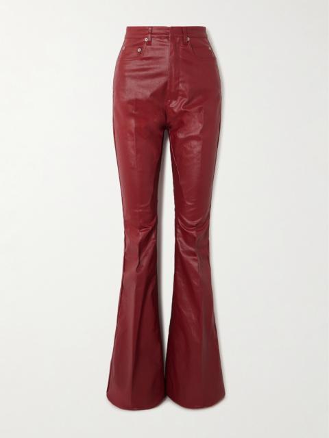 Rick Owens Bolan Coated Cotton-blend Flared Pants