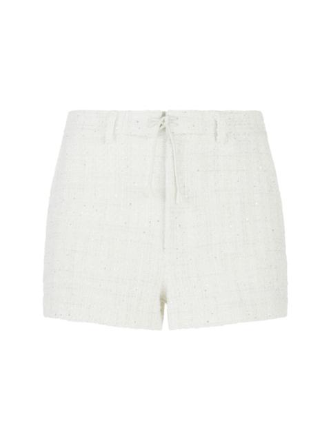 sequin-embellished tweed shorts